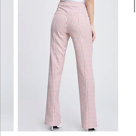 En Saison High Waisted Gingham Slit Trouser Pant - Picture 3 of 14